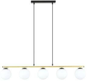 Lampa karināms Emibig Allora 5 1254/5, E14, 5 x 10 W, balta krās./melna krās. / zelta krās., 14 x 14 cm