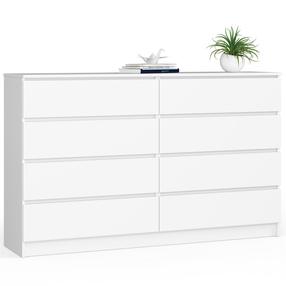 Komoda Akord Furniture Factory K160, balta sp., 99 cm x 160 cm x 40 cm