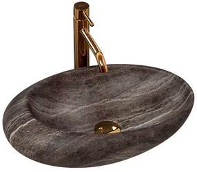 Умывальник для ванной комнаты Rea Stone Roxy A, керамика, 49 см x 31 см x 13.5 см, темно-серый цв.