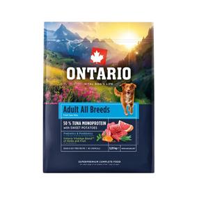 Kuiv koeratoit Ontario All Breeds Adult Monoprotein, tuunikala/magus kartul, 2.25 kg