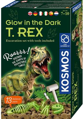 Rakšanas komplekts Kosmos Glow In The Dark T-Rex, daudzkrāsaina