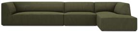 Kampinė sofa Micadoni Home Ruby 5 Seats, tamsiai žalia sp./žalia sp., dešininė, 366 x 180 cm x 69 cm