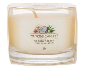 Свеча, ароматическая Yankee Candle Coconut Beach, 7 - 10 час, 37 г, белый цв.