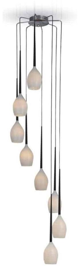 Lampa karināms AZzardo Izza AZ0160, E14, 8 x 40 W, balta krās. / sudraba krās.