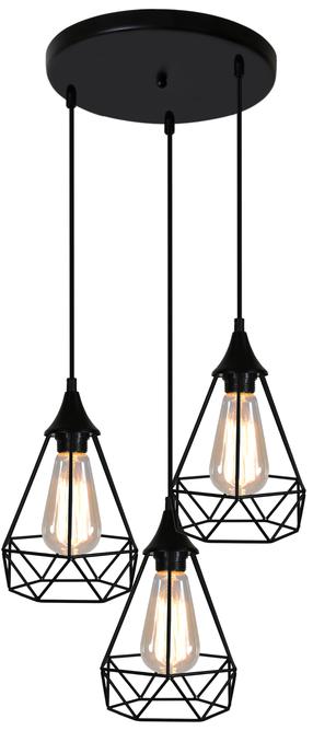Valgusti rippuv Candellux Graf 33-62918, E27, 3 x 60 W / must v.