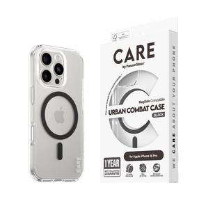 Telefona vāciņš PanzerGlass Care Urban Combat, caurspīdīga krās./melna krās., Apple