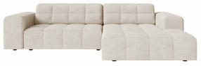 Kampinė sofa Cosmopolitan Design Chicago Eden 2 Pearl, šviesiai smėlinė, dešininė, 167 x 234 cm x 78 cm