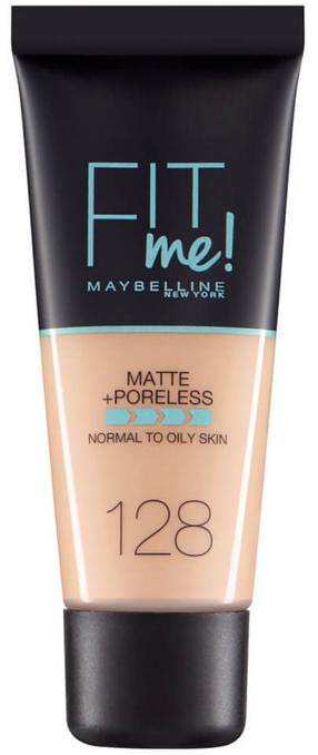 Skystas makiažo pagrindas Maybelline Fit Me Matte + Poreless, smėlio sp., 128 warm nude, 30 ml