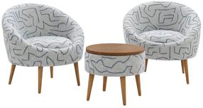 Mēbeļu komplekts Hanah Home Lida Weave, iekštelpu, balts krās./tumši zils krās.