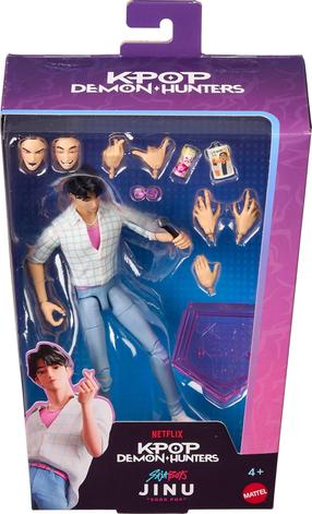 Rotaļlietu figūriņa, ar piederumiem Mattel KPop Demon Hunters Saja Boys Jinu JRY33, 17 cm, zila krās./balta krās.