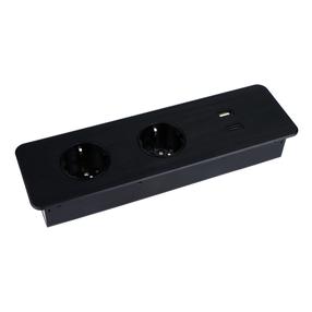Sisseehitatud pikendusjuhe Design Light Taobox, 3 x 1 mm², 1.5 m, IP20, 2 pesa, must v.