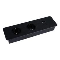 Sisseehitatud pikendusjuhe Design Light Taobox, 3 x 1 mm², 1.5 m, IP20, 2 pesa, must v.