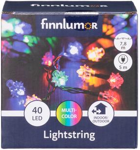 Jõulutuled Finnlumor Retro, 7.8 m, mitmevärviline, 40 LED