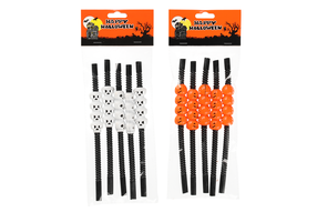 Atkārtoti lietojami salmiņi Festi Halloween, 28 cm, polipropilēns (pp), (krāsa/dizains tiek izvēlēts nejauši), 5 gab.