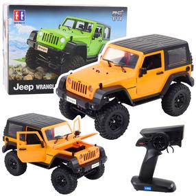  Radiovadāms apvidus auto Double E Jeep Wrangler, oranža krās.