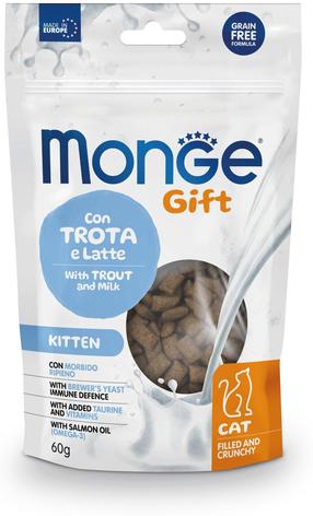 Skanėstas katėms Monge Gift Kitten, pienas/upėtakis, 0.06 kg