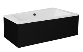 Vonia, laisvai pastatoma Besco Infinity, 100 cm x 160 cm x 55.5 cm, dešininė, juoda sp.