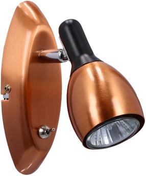Светильник настенный Candellux Cross 91-32768, GU10, 1 x 50 Вт, медный цв./черный цв. / медный цв.