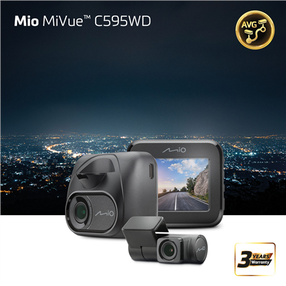 Auto videoreģistrators ar 2 kamerām Mio MiVue™ C595WD | Full HD | HDR | T30 Rear Cam | Wi-Fi | GPS | Parking mode | Speedcam alert