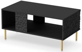 TV staliukas Bullet LAW-1, aukso sp./juoda sp., 90 cm x 50 cm x 43 cm