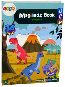 Magnetinė knyga - dėlionė, dėlionė Lean Toys Dinosaurs, įvairių spalvų