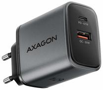 Telefona lādētājs Axagon ACU-PQ67, USB Type C/USB Type A, pelēka krās., 67 W