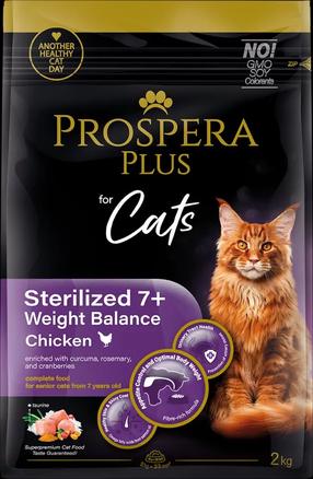 Sausas kačių maistas Prospera Plus Weight Balance Sterilized, vištiena, 2 kg