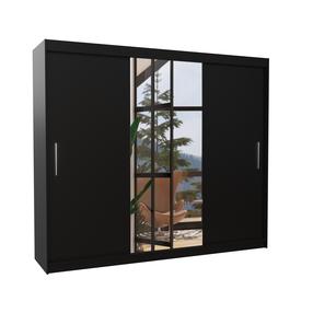 Spinta ADRK Denis, juoda sp., 58 cm x 250 cm x 215 cm, su veidrodžiu