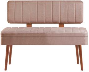 Prieškambario suoliukas Kalune Design Vina 0900 - 1, riešuto sp./smėlio sp., 46 cm x 110 cm x 85 cm