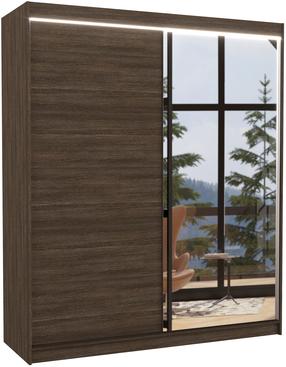Skapis ADRK Viki LED, šokolādes krās., 58 cm x 180 cm x 215 cm, ar spoguli