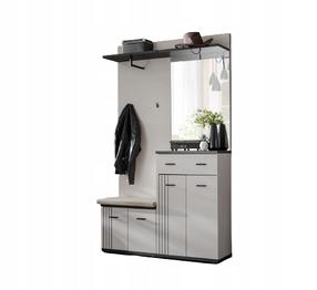 Prieškambario baldų komplektas ASM Hugo II, vidaus, baltas/juodas