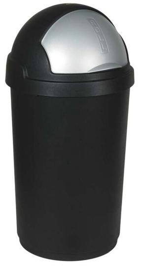 Мусорное ведро Curver Bullet CRV229639, серебристый цв./черный цв., 50 л, 74 см x 39.1 см