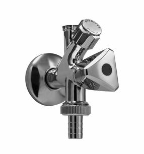 Ventilis Benkiser 7281212, stūra, veļas mazgājamo mašīnu pievienošanai, 1/2 collas – ārējā vītne, 3/4 collas – caurules uzgalis