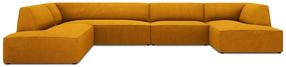 Stūra dīvāns Micadoni Home Ruby Panoramic 7 Seats, zelta krās., kreisais, 366 x 273 cm x 69 cm