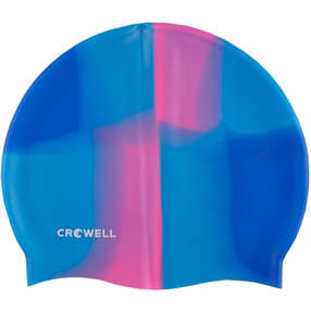 Шапочка для плавания Crowell Multi Flame, синий цв./розовый цв.