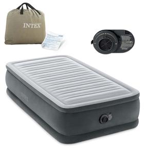 Täispuhutav madrats pumbaga Intex Dura-Beam Deluxe, hall v., 191 cm x 99 cm x 46 cm