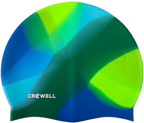 Шапочка для плавания Crowell Multi Flame, синий цв./зеленый цв./голубой цв.