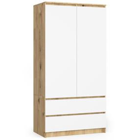 Prieškambario spinta Akord S90, ruda sp./balta sp., 51 cm x 90 cm x 180 cm