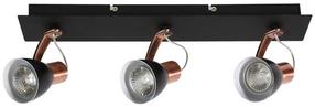 Šviestuvas lubų Candellux Markus 93-35608-M, GU10, 3 x 50 W, vario sp./juoda sp. / juoda sp.