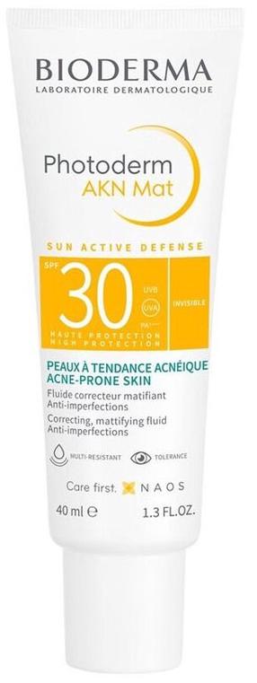 Līdzeklis iedeguma kopšanai Bioderma Photoderm AKN Mat SPF30, 40 ml