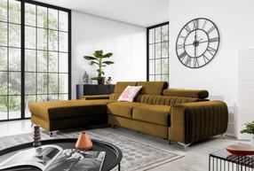 Kampinė sofa Grayson Nube 45, geltona sp., kairinė, 205 x 278 cm x 92 cm