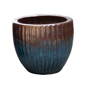 Puķu pods Domoletti OP16-305_S, keramika, Ø 28 cm, zila krās./brūna krās.