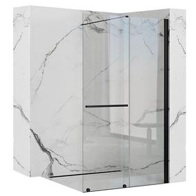 Dušo sienelė Rea Cortis Walk-in, 120 cm x 199 cm, skaidri sp./juoda sp./grūdintas
