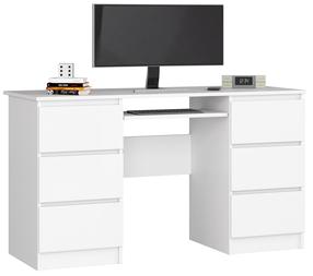 Rašomasis stalas su stalčiais Akord A-11, 135 cm x 50 cm, 77 cm, balta sp.