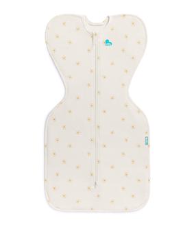Õhuke magamiskott beebile Love To Dream Swaddle UP Stretch Cotton, kollane v./beež v., 60 cm x 35 cm