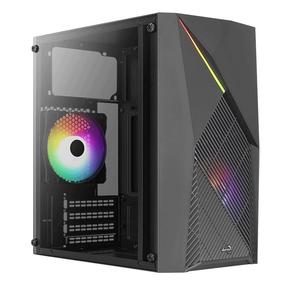 Datora korpuss AeroCool Raider Mini RGB, melna krās.