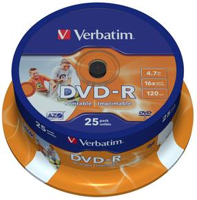 Kirjutatav CD-plaat Verbatim, 4.7 GB, 25tk