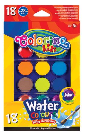 Krāsa akvareļu Colorino 54737PTR, 18 kr., 18 gab.