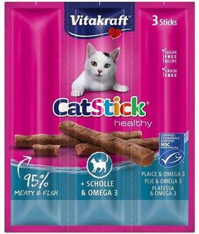 Skanėstas katėms Vitakraft Cat Stick mini Scholle & Omega 3, 0.006 kg, 3 vnt.