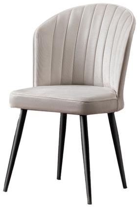Kėdžių rinkinys Kalune Design Rubi 107BCK1139, matinė, juoda sp./kreminė sp., 42 cm x 52 cm x 85 cm, 2 vnt.